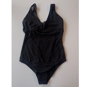 Capezio black leotard with shiny black panels (child XL)